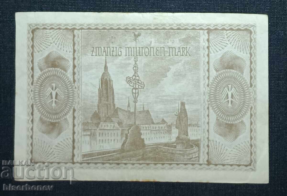 Germania, Germania, Frankfurt pe Main 20 mărci, 1918, VF/XF cu preț 15.00 BGN | € 7.67