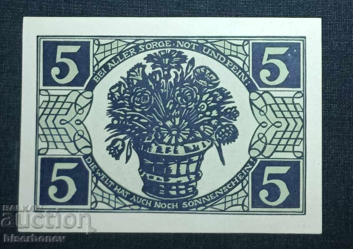 Germany, Germany, Constance 5 Mark, 1918, UNC with price 16.00 BGN | € 8.18