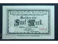 Germany, Germany, Augsburg 5 Marks, 1918, UNC