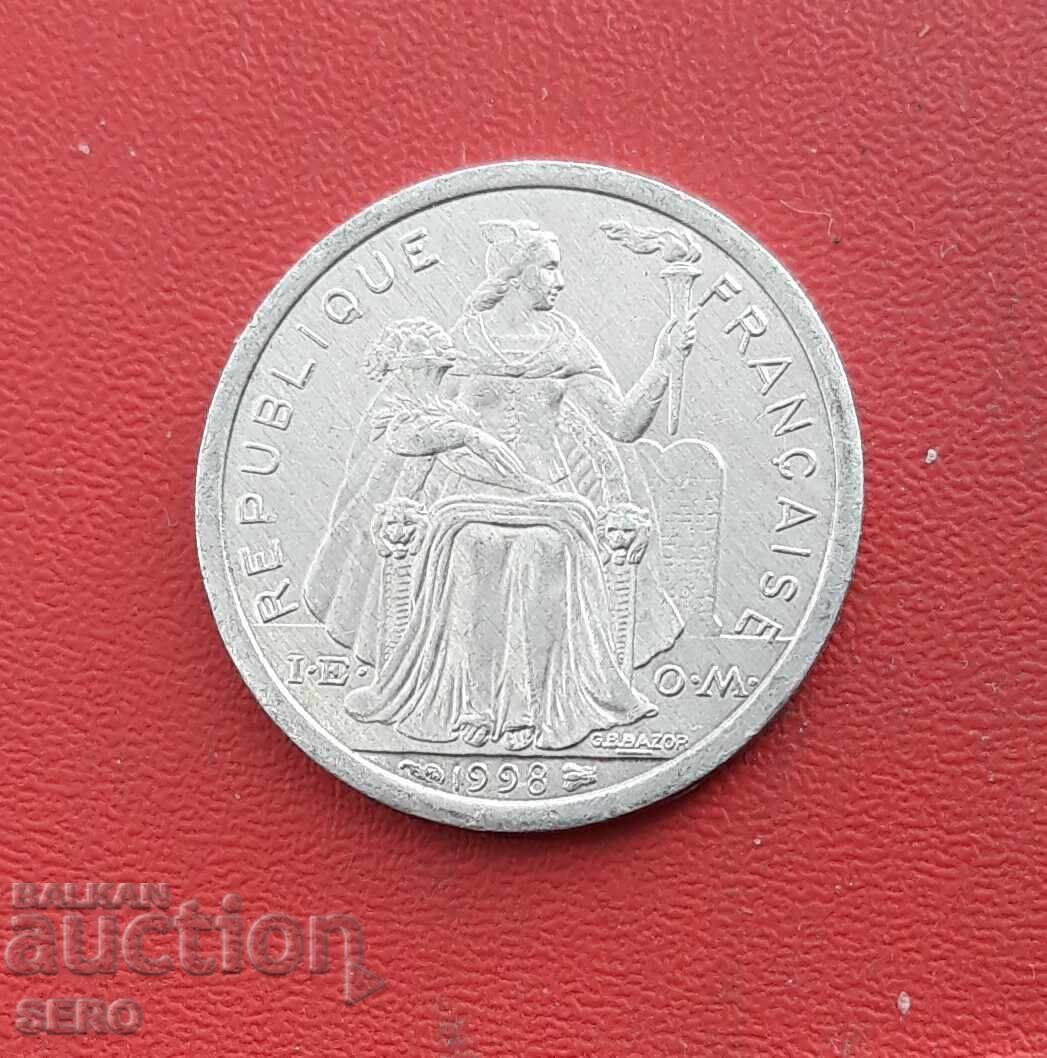 French Polynesia - 1 Franc 1998 with price 2.01 BGN | € 1.03 French Polynesia - 1 Franc 1998 with price 2.01 BGN | € 1.03