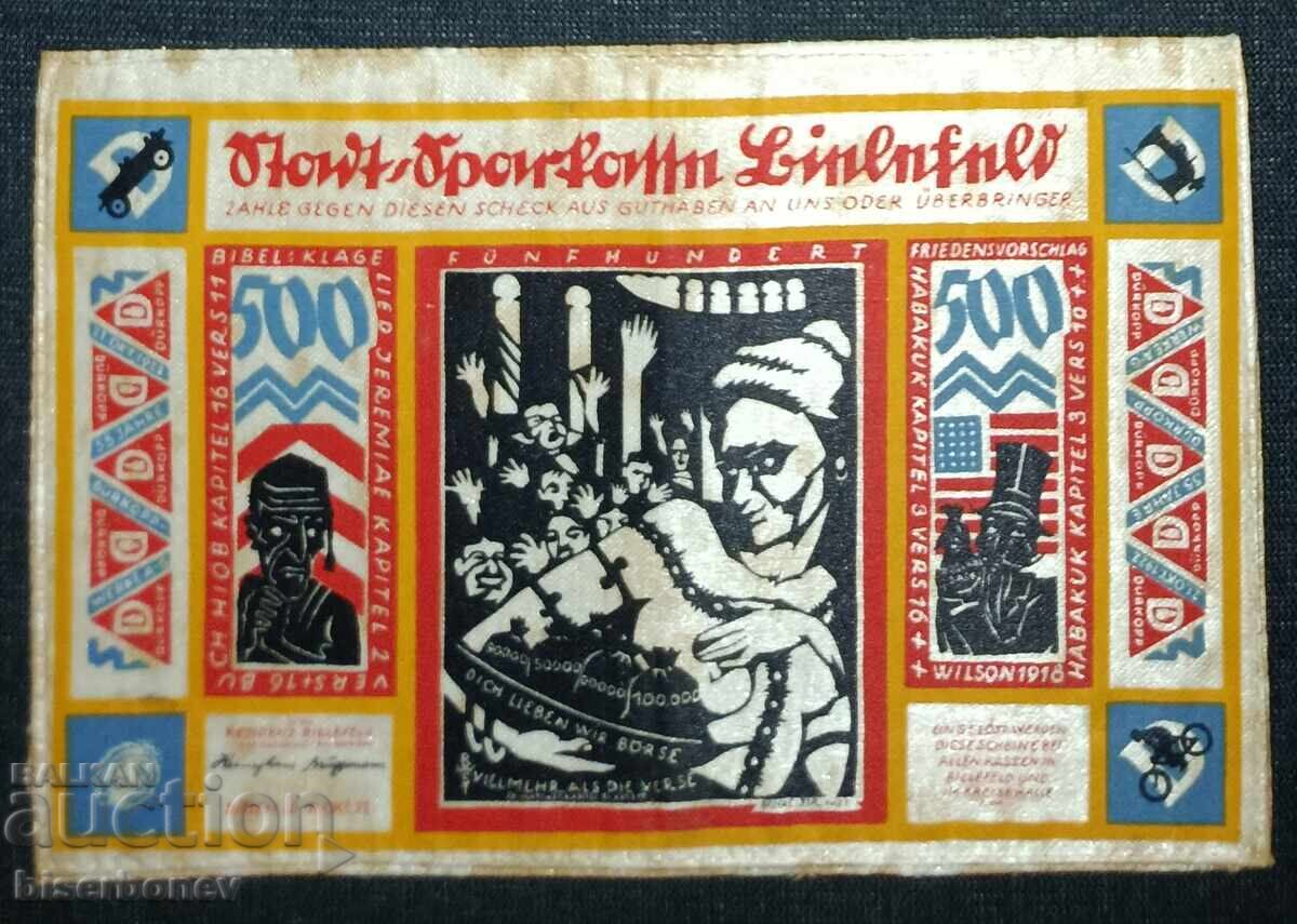 Germany, Германия, Билефелд 500 марки ,1922 г, XF