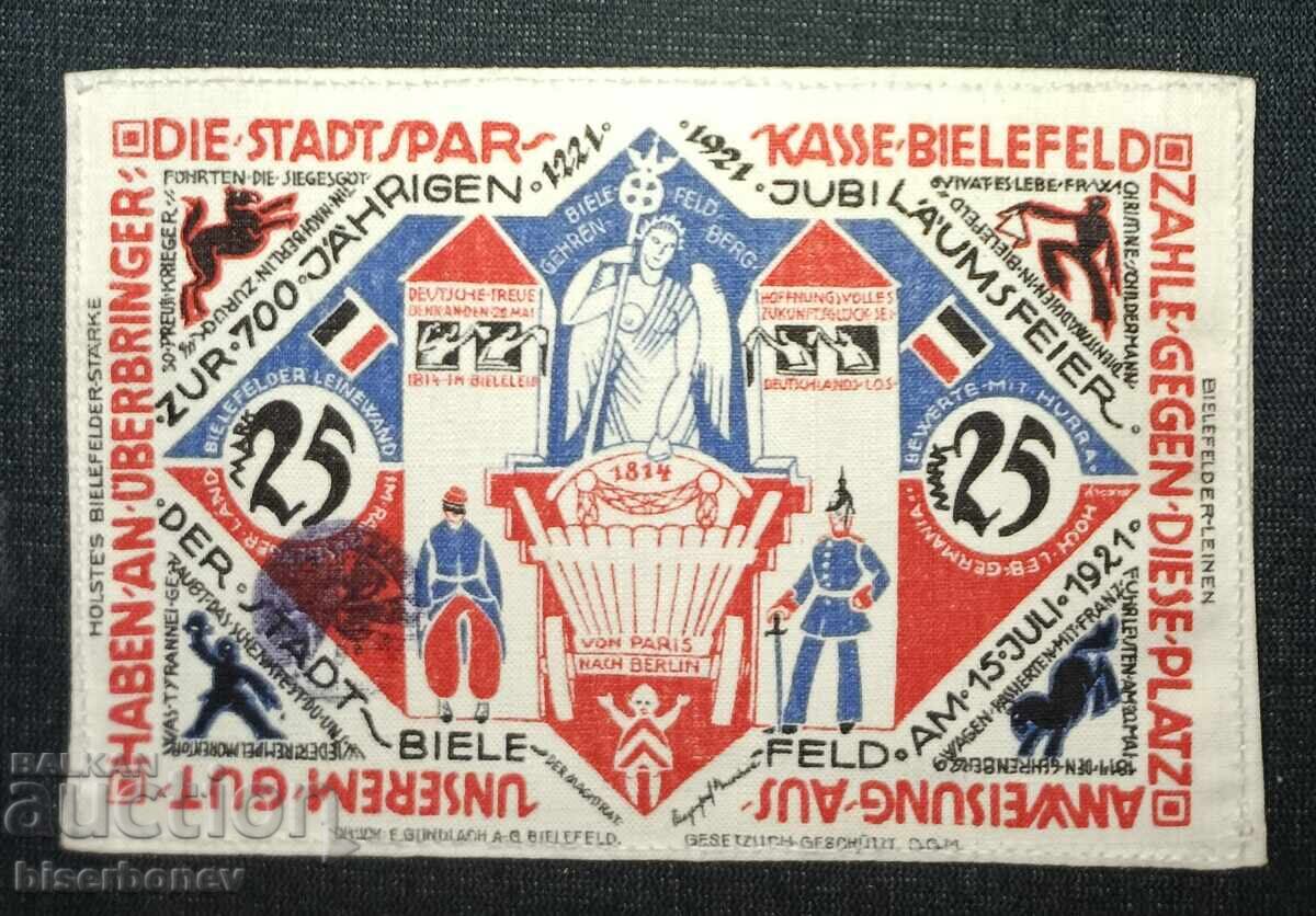 Germany, Bielefeld 25 Mark, 1922, aUNC with price 55.00 BGN | € 28.12