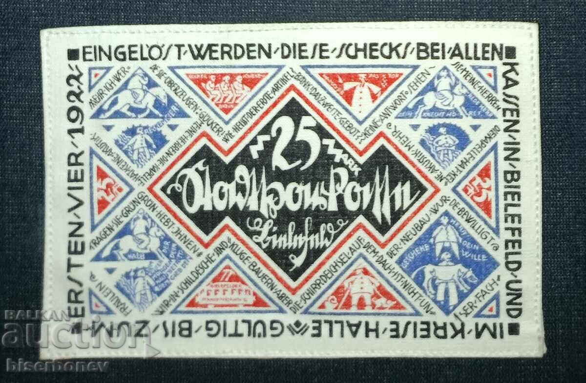 Germany, Bielefeld 25 Mark, 1922, aUNC