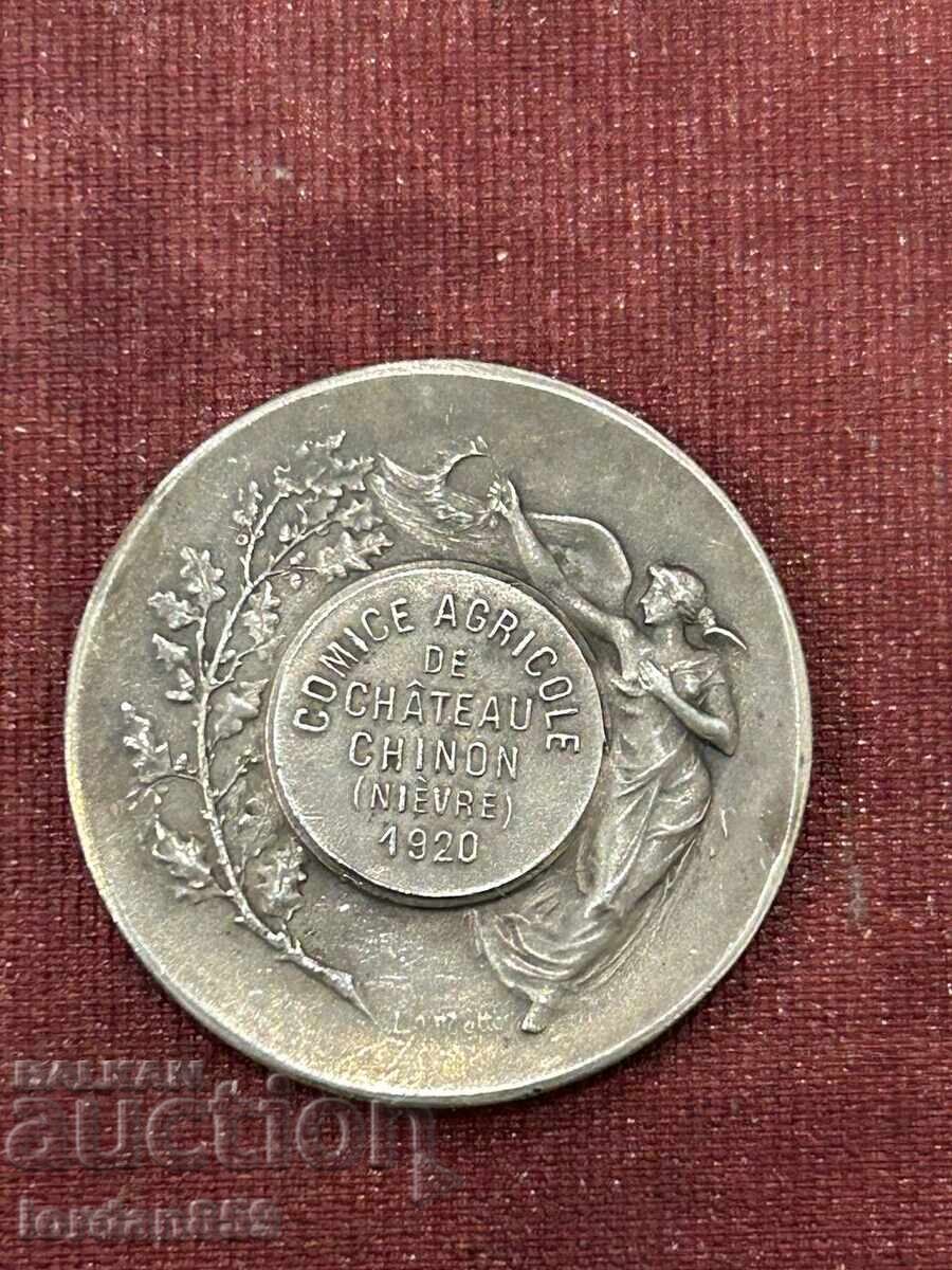 Ασημένιο μετάλλιο 1920 Γαλλία 16γρ 900 βαθμών με τιμή 39.00 BGN | € 19.94 Ασημένιο μετάλλιο 1920 Γαλλία 16γρ 900 βαθμών με τιμή 39.00 BGN | € 19.94