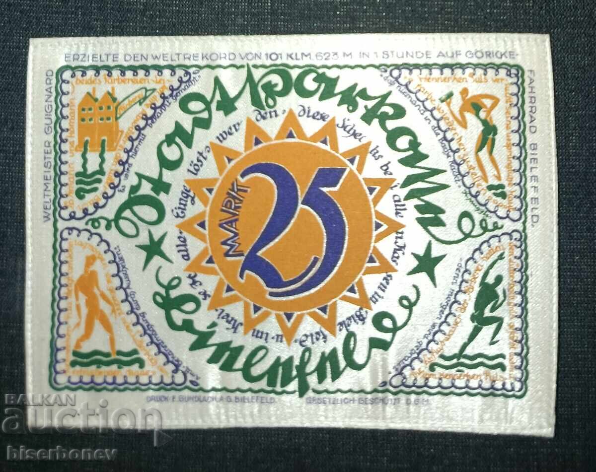 Germania, Bielefeld 25 mărci, 1921, aUNC cu preț 58.00 BGN | € 29.65