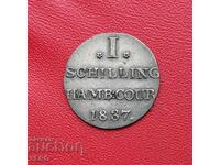 Germany - Hamburg - 1 Schilling 1837 - Silver