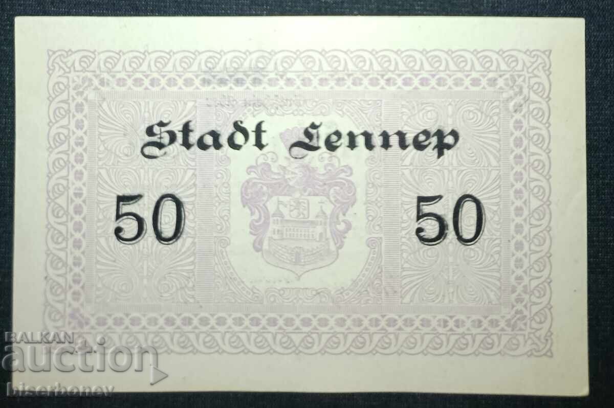 Germany, Германия, Леннеп 50  марки ,1918 г, аUNC++ с цена 13.00 лв. | € 6.65