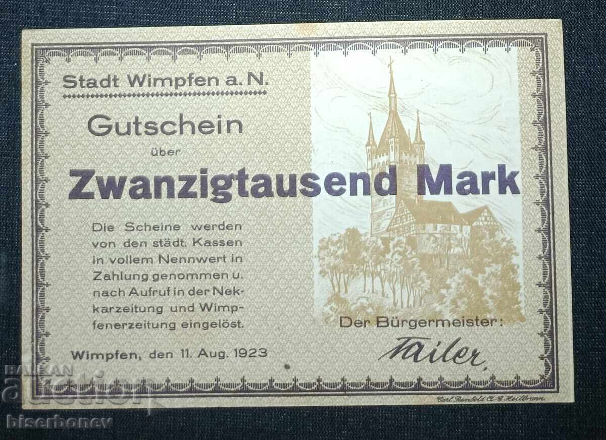 Germany, Germany, Wimpfen 20,000 Marks, 1918, UNC-1