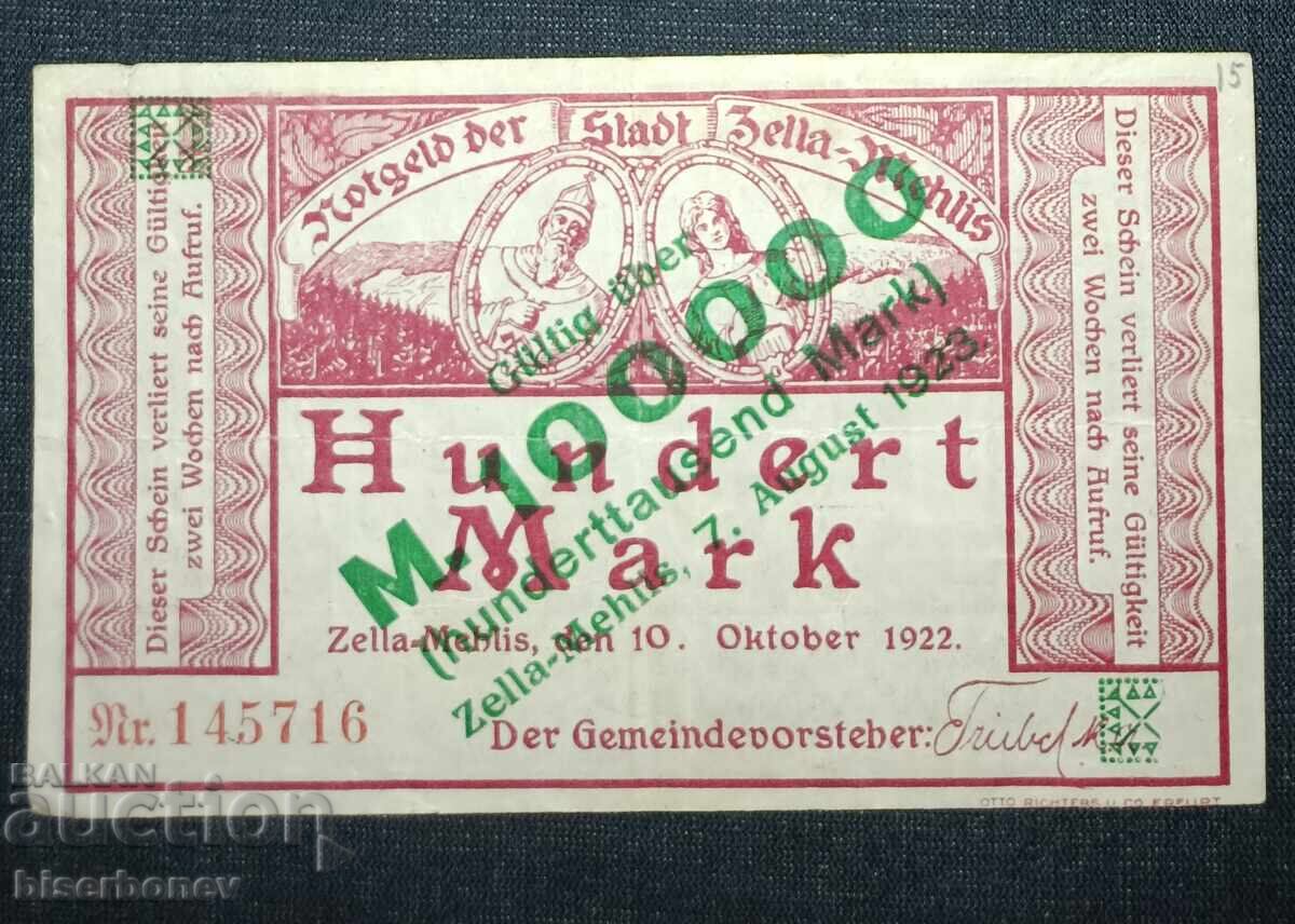 Germany, Germany, Zella-Mehlis 100,000 Marks, 1923, VF