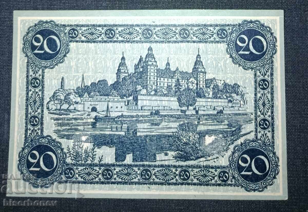 Γερμανία, Ασάφενμπουργκ 20 μάρκα, 1918, UNC με τιμή 13.00 BGN | € 6.65
