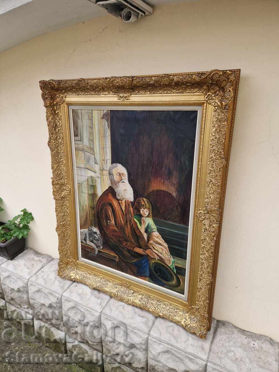 Уникална антикварна белгийска авторска картина масло върху п - 7