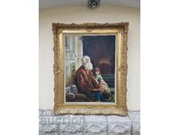 Μοναδικός αντίκα πίνακας Βέλγου καλλιτέχνη, λάδι σε καμβά