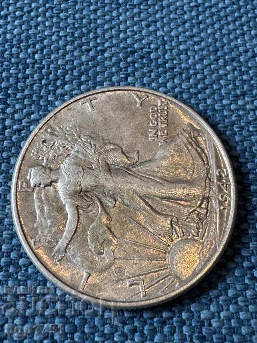 Аукцион Халф долар 1942 САЩ UNC сребро