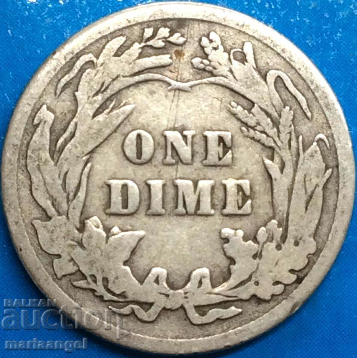 Livrarea 10 cenți 1915 SUA Dime „Barber” 2,32 g argint Livrarea 10 cenți 1915 SUA Dime „Barber” 2,32 g argint