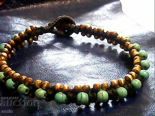 2 pieces old gold-plated earrings with natural stones - 5