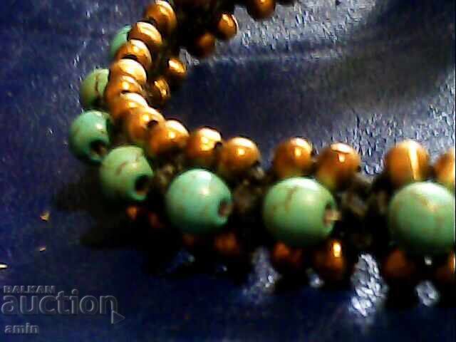 2 pieces old gold-plated earrings with natural stones - 7