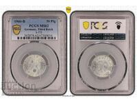 Germany 50 Pfennig 1944 B MS62 PCGS