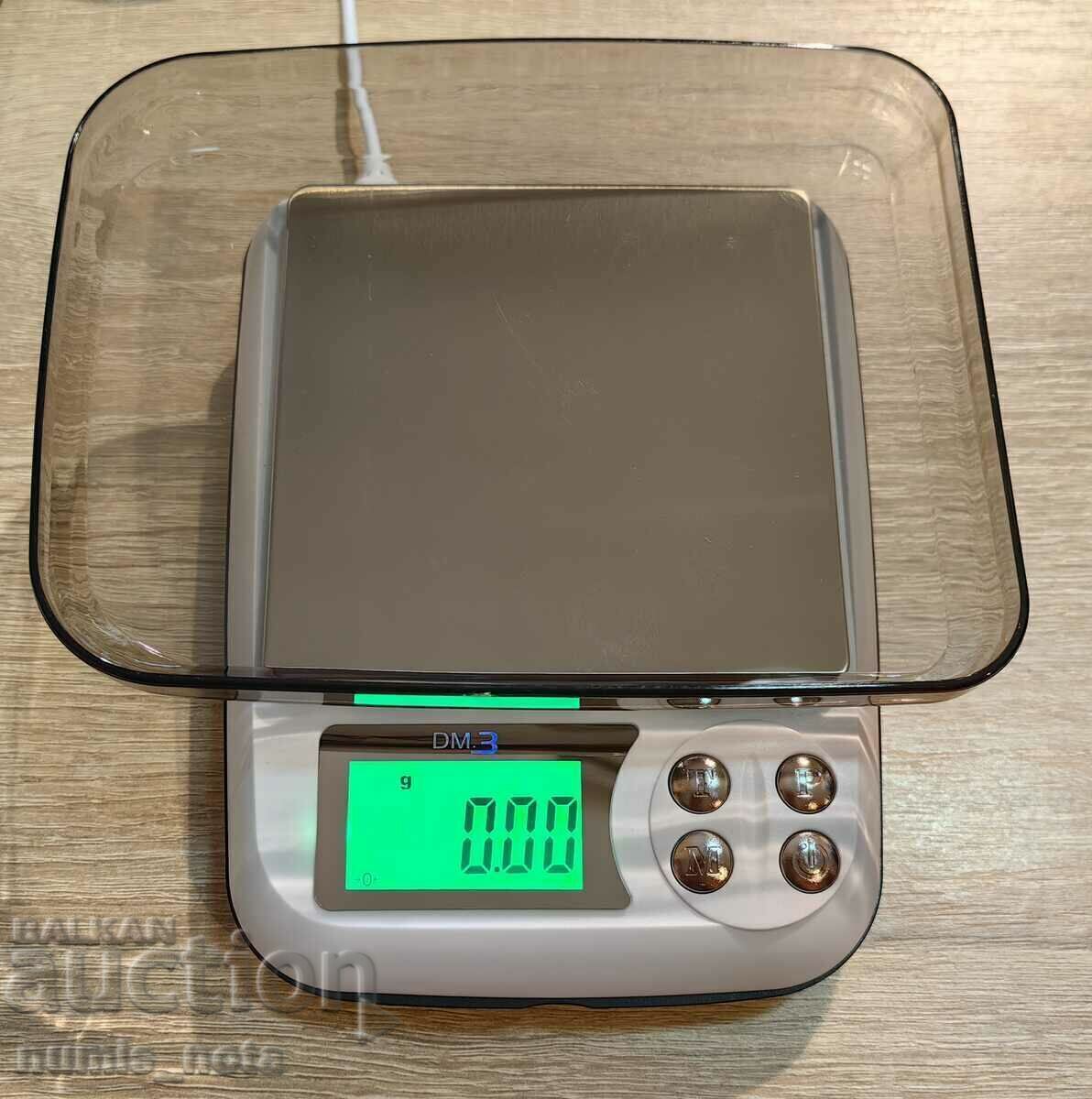 Ζυγαριά κοσμημάτων ψηφιακή 0,01g - 1000g DM-3 με τιμή € 20.00 | 39.12 BGN Ζυγαριά κοσμημάτων ψηφιακή 0,01g - 1000g DM-3 με τιμή € 20.00 | 39.12 BGN