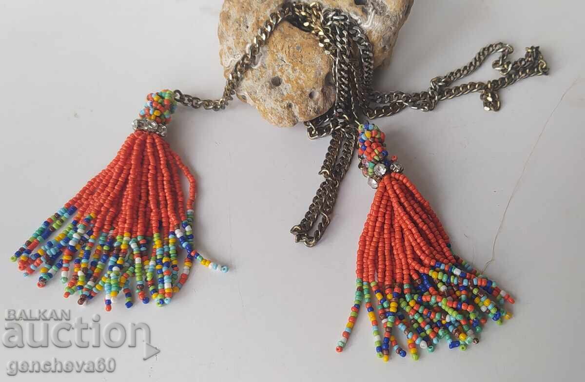 Beaded Tassel Necklace - 5