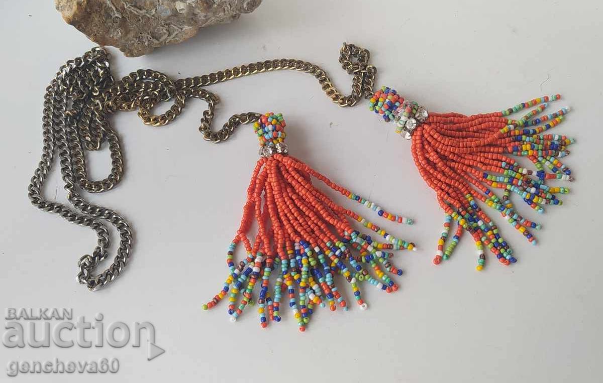 Beaded Tassel Necklace - 6