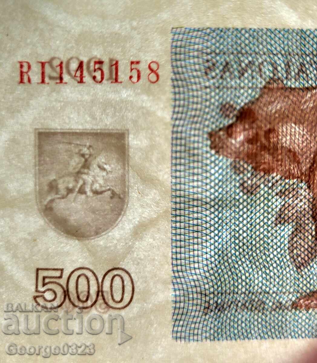 Licitație Lituania 1992 500 taloane UNC Nouă