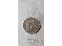 Μαυρίκιος 10 ρουπίες 2019