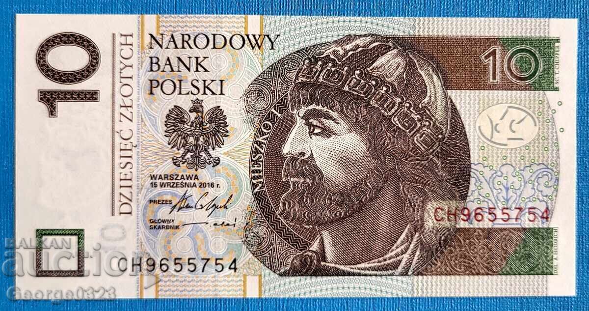 Poland 2016 10 Zloty UNC New