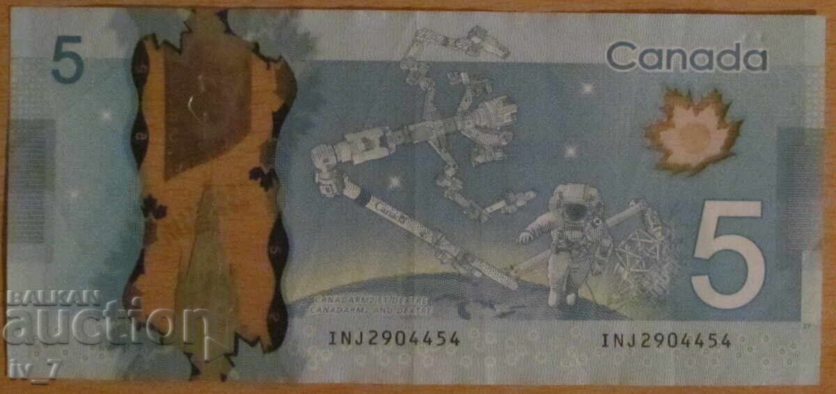 5 DOLLARS 2013, CANADA - Polymer with price 10.49 BGN | € 5.36