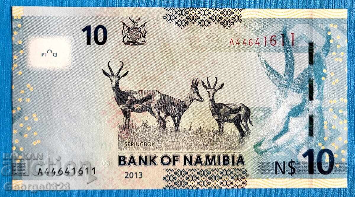 Namibia 2013 10 Dollars UNC New with price € 3.57 | 6.98 BGN Namibia 2013 10 Dollars UNC New with price € 3.57 | 6.98 BGN