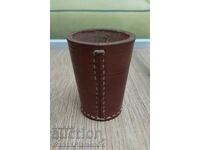 Leather dice cup for connoisseurs