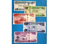 Етиопия 5 броя сет 5 10 50 100 200 Бир UNC Нови