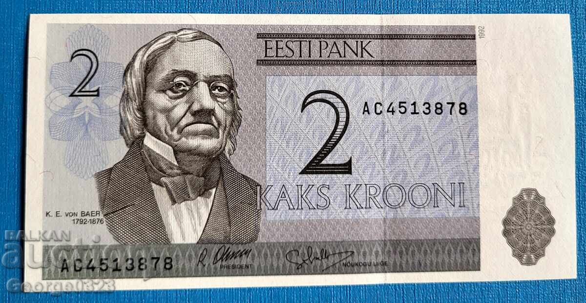 Estonia 1992 2 Krooni UNC New