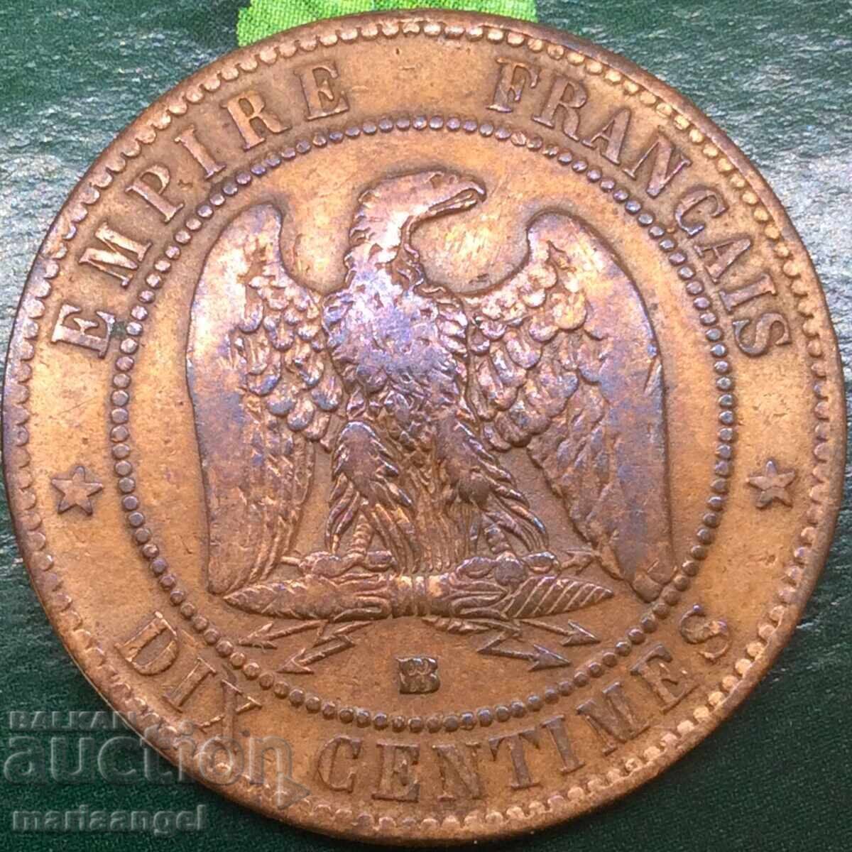 Γαλλία 10 centimes 1861 30mm χαλκός - 6