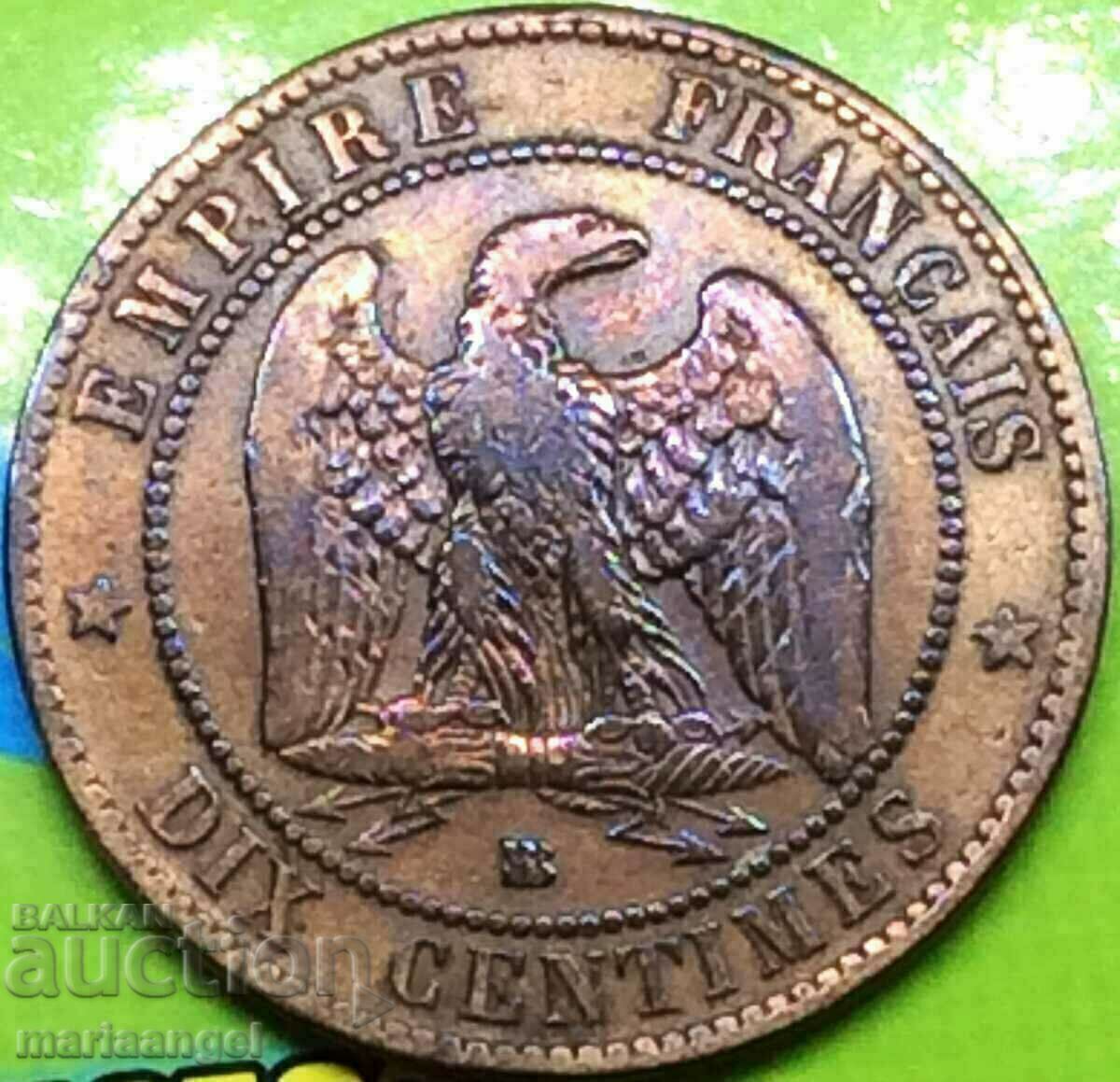 Γαλλία 10 centimes 1861 30mm χαλκός