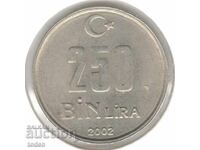 Turkey - 250,000 Lira - 2002 - KM# 1137
