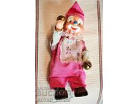 Păpușă Veche Bulgară Soc Clovn cu Clopoței Anii 1980 23 cm