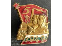 42093 България знак 1-ва петилетка 1944-1949г. Емайл на винт