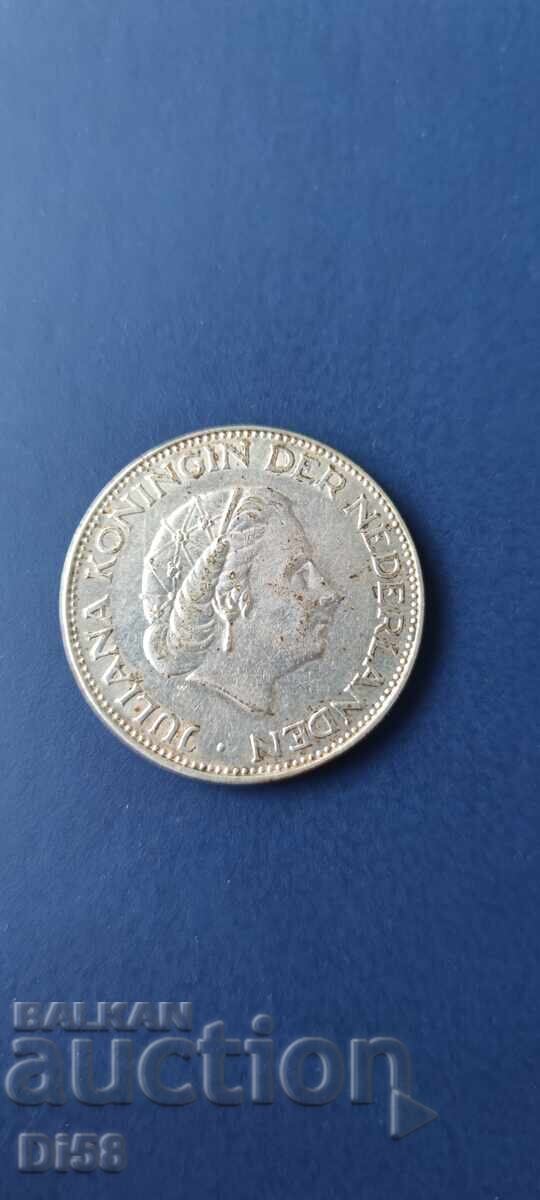 Сребърна Монета Нидерландия 2 1/2 Гулдена 1963 г БЗЦ с цена 31.00 лв. | € 15.85