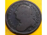 Γαλλία 1792 12 Δηνιέ M-Μασσαλία Λουδοβίκος XVI 30mm Χάλκινο