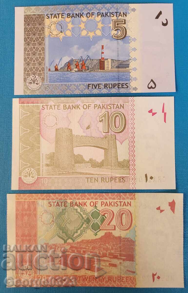 Πακιστάν 3 τεμάχια σετ 5 10 20 Ρουπίες UNC Νέα με τιμή 6.99 BGN | € 3.57 Πακιστάν 3 τεμάχια σετ 5 10 20 Ρουπίες UNC Νέα με τιμή 6.99 BGN | € 3.57