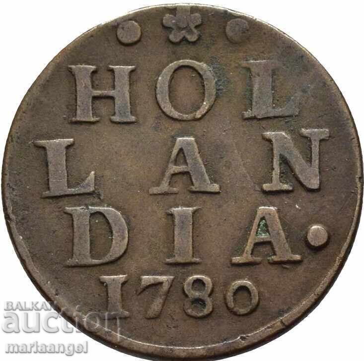 Netherlands 1 Duit 1780 Republic - 6 Provinces 3.27g Copper - 6