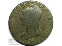 Napoleon 5 centime 1793 Lan 2 Franța - an rar