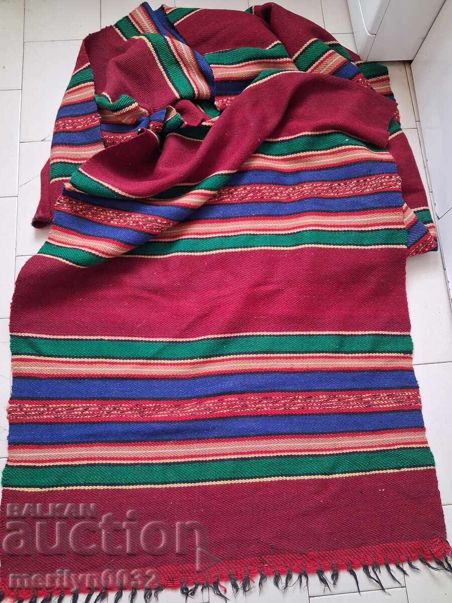 Old hand-woven wool rug 4/0.9m carpet UNUSED