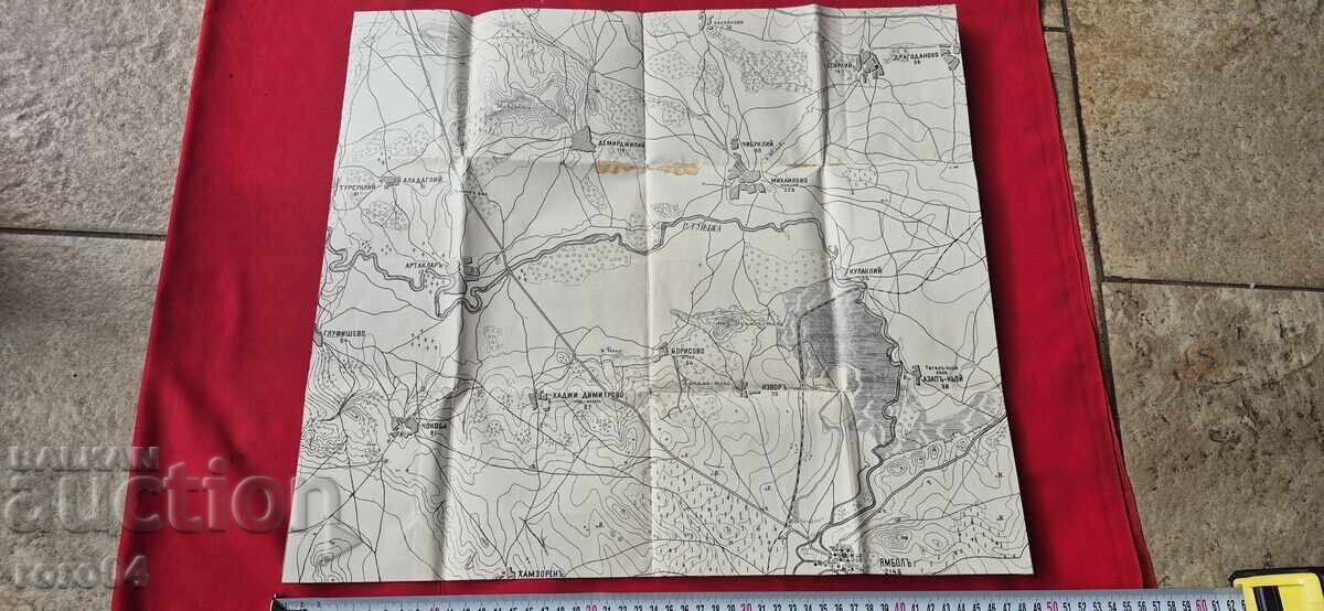 СЛИВЕН ОКОЛНОСТИ 8 - СТАРА ВОЕННА КАРТА - WW I