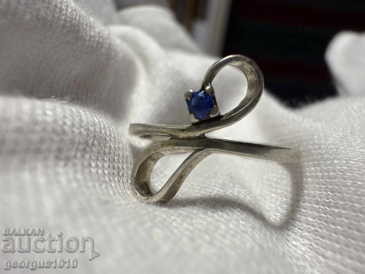 Women's silver ring with sapphire №7596 with price 55.00 BGN | € 28.12 Women's silver ring with sapphire №7596 with price 55.00 BGN | € 28.12