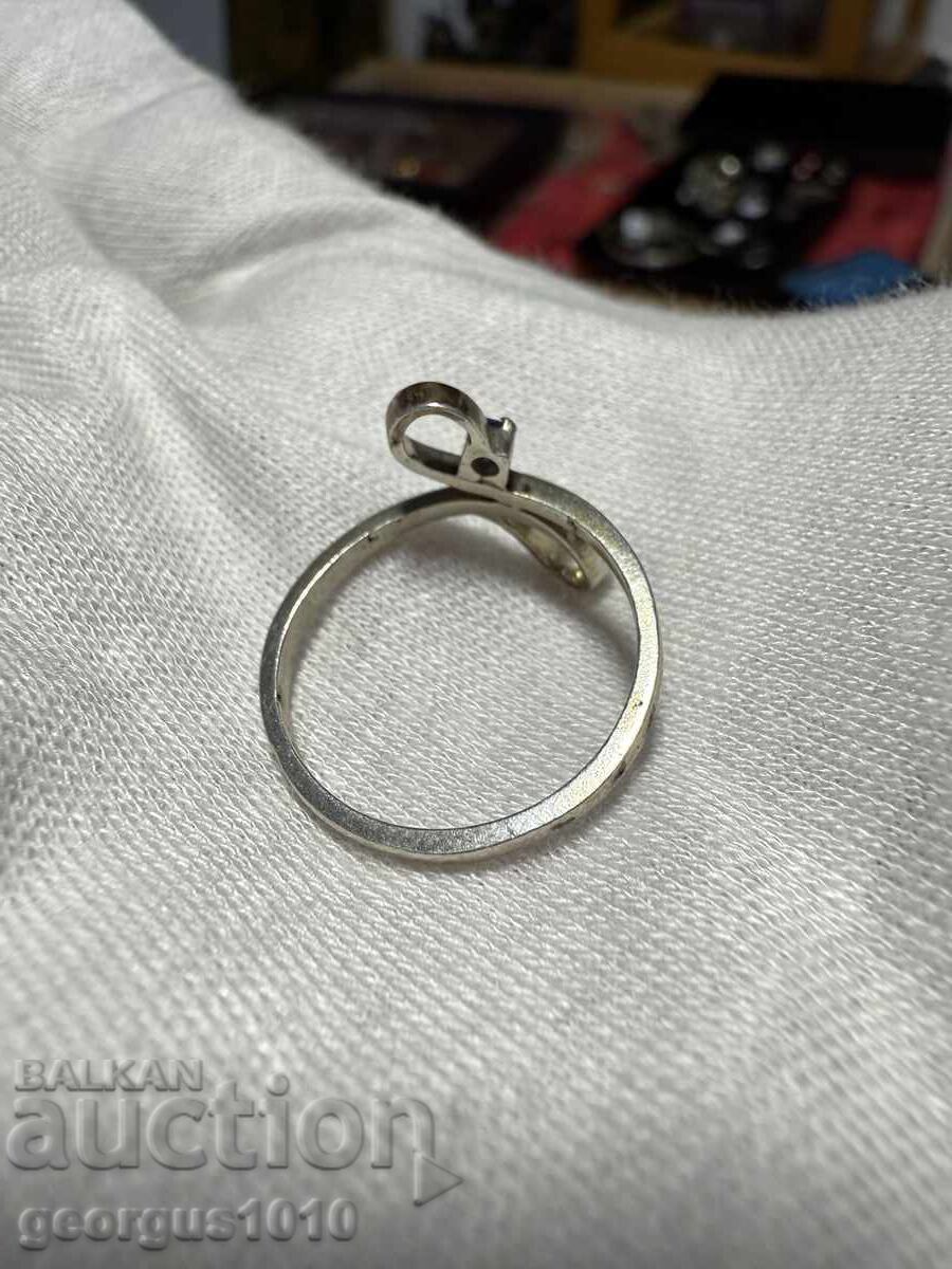 Auction Women's silver ring with sapphire №7596 Auction Women's silver ring with sapphire №7596