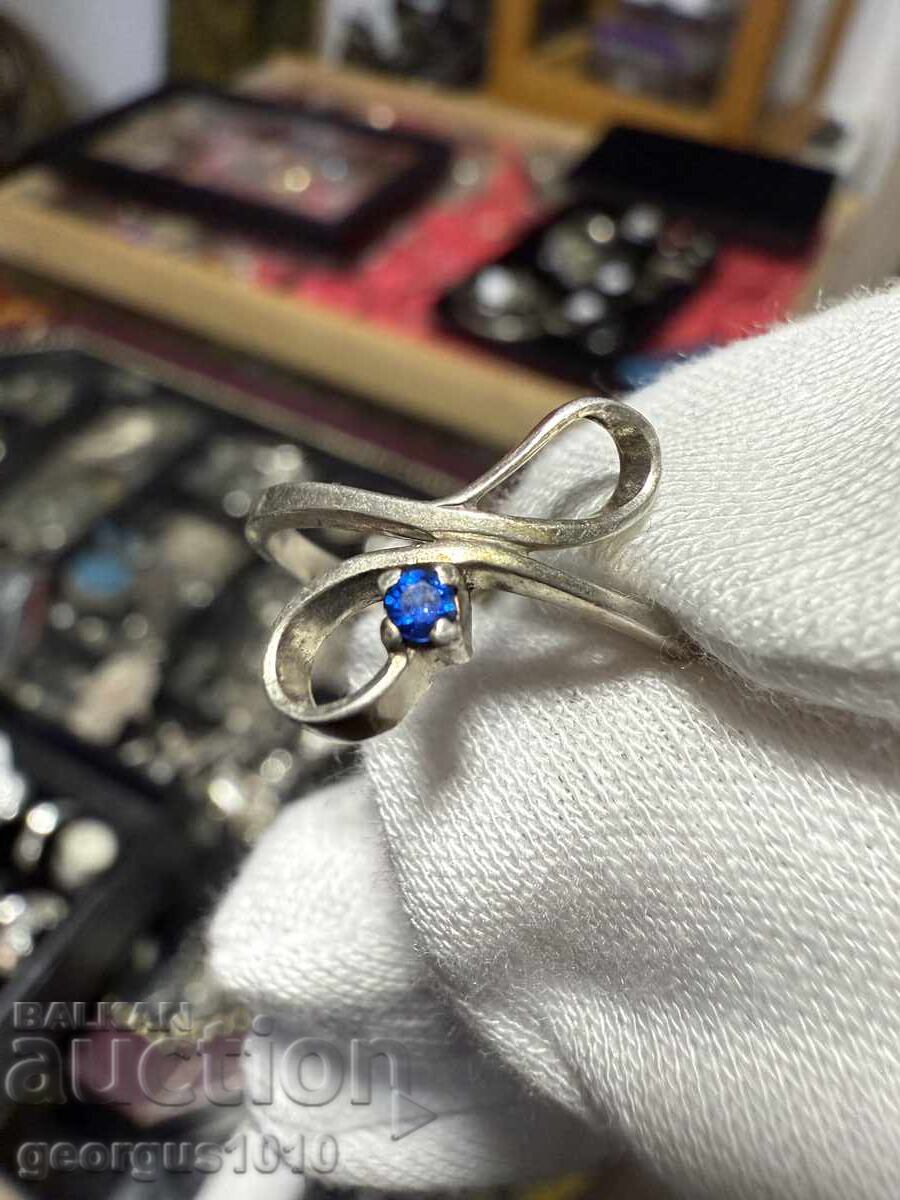Women's silver ring with sapphire №7596 Women's silver ring with sapphire №7596