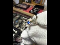 Women's silver ring with sapphire №7596