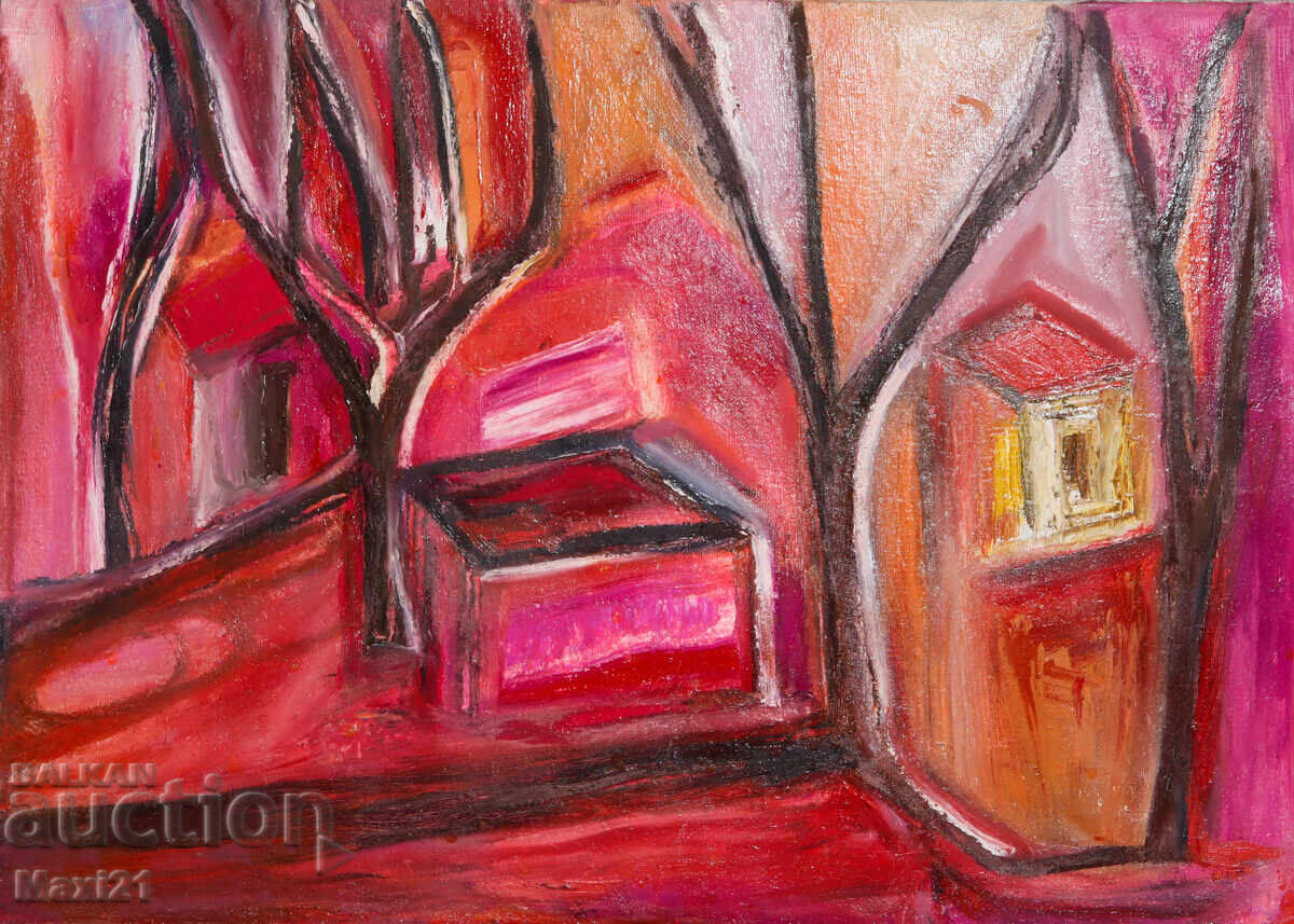 Oil painting abstract landscape