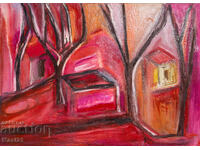 Oil painting abstract landscape